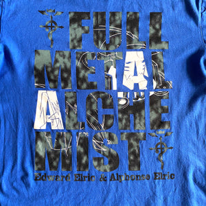 Vintage Full Metal Alchemist Blue T-Shirt - Large