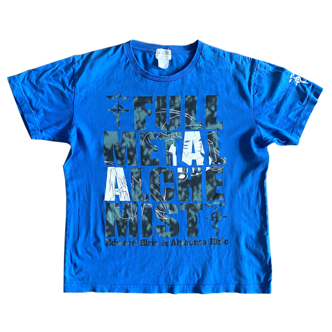 Vintage Full Metal Alchemist Blue T-Shirt - Large