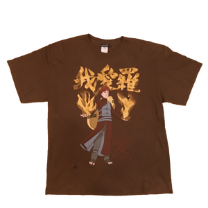 Vintage Naruto 'Gaara' Brown T-Shirt - Medium/Large
