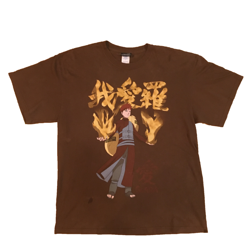 Vintage Naruto 'Gaara' Brown T-Shirt - Medium/Large