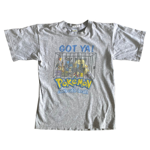 Vintage Pokemon 'Got Ya!' Grey T-Shirt - Small